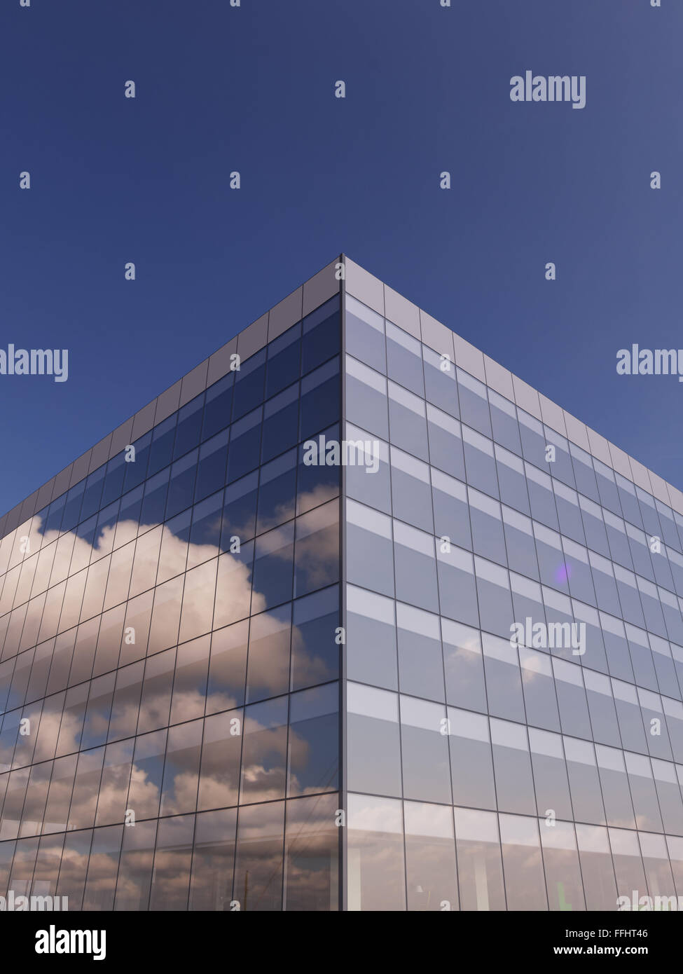 Clouds reflecting in office building windows Stock Photo - Alamy