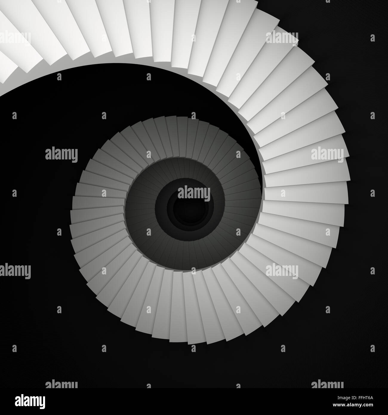 Abstract spiral staircase on black background Stock Photo - Alamy