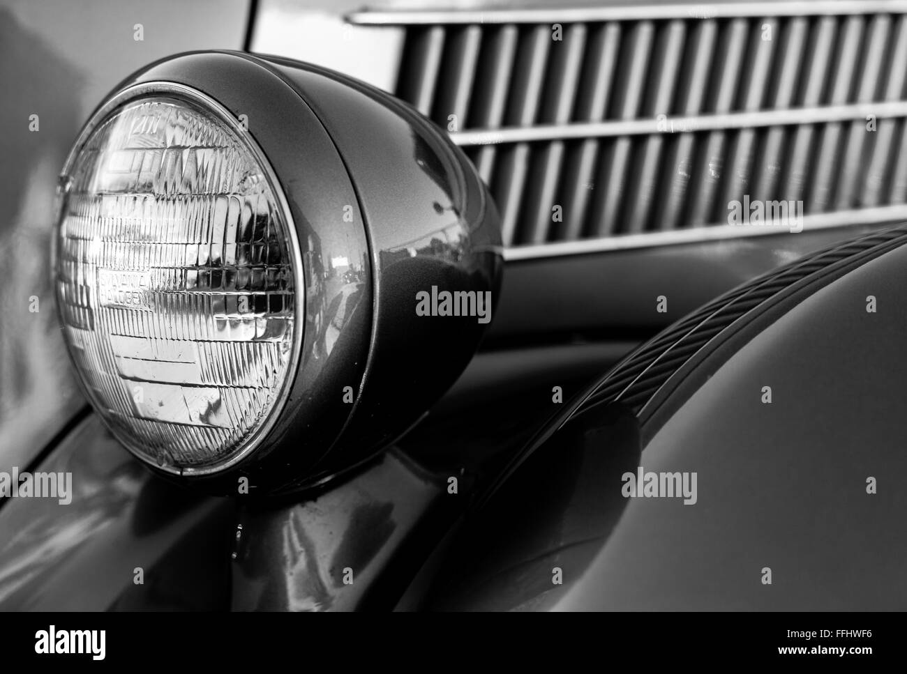Detailed images of restored classic and vintage automobiles. Stock Photo