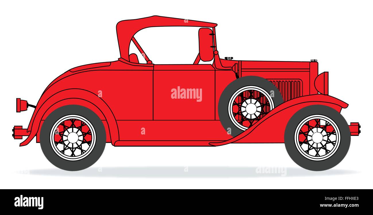 One of the first production motor vehicles over a white background Stock Vector