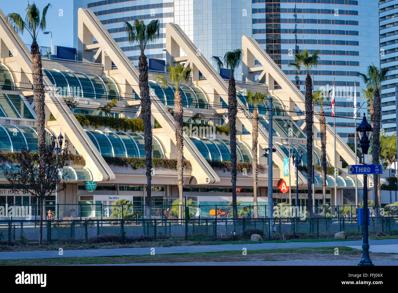 San Diego Convention Center, downtown buildings. Downtown San Diego
