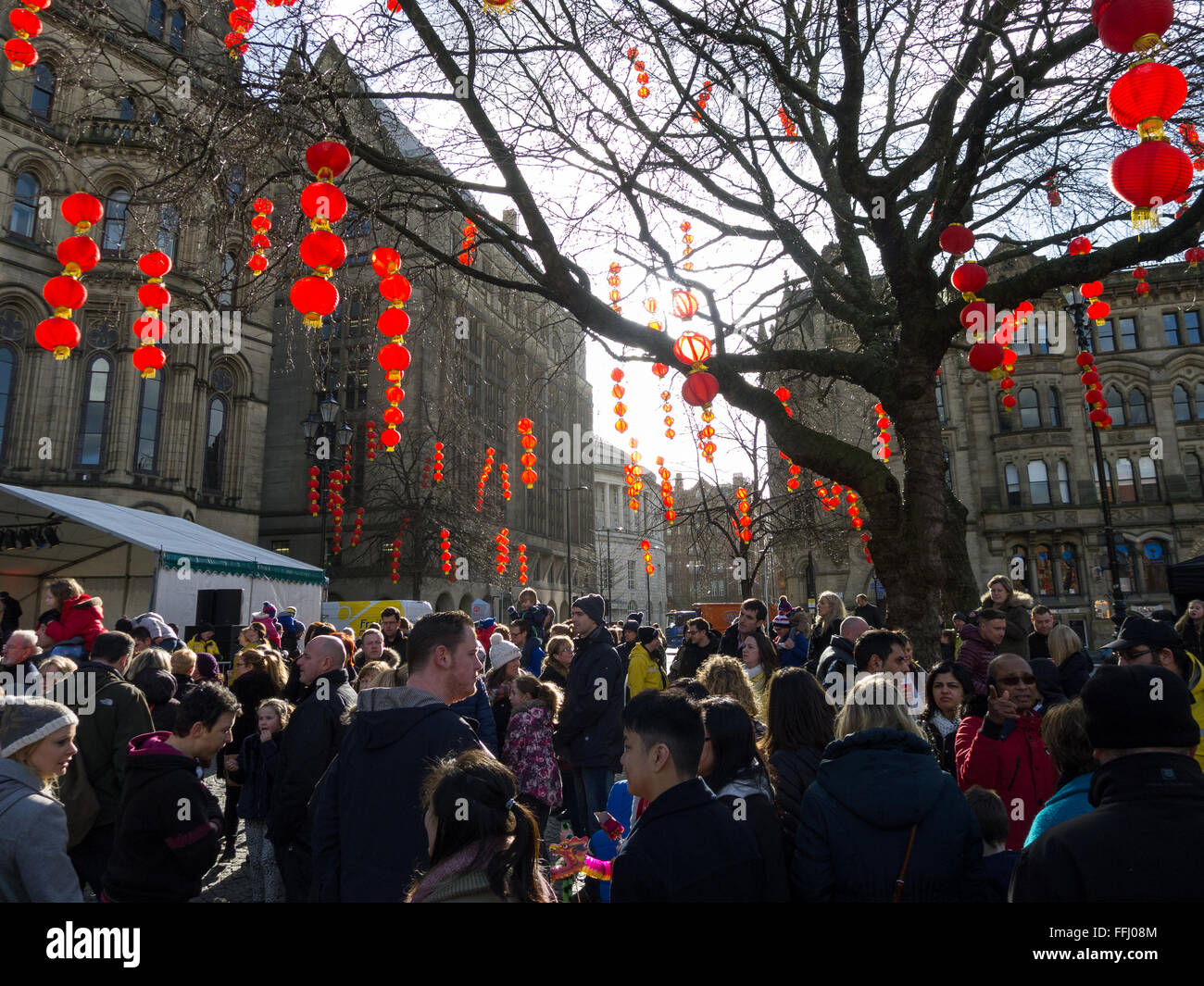 Crowds gather for Chinese New Year celebrations in Manchester Stock Photo