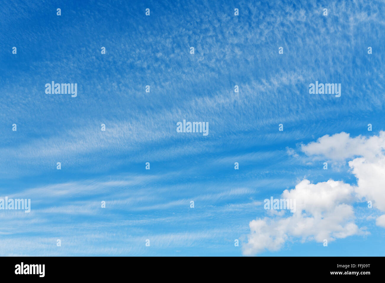 stratocumulus clouds and the dark blue sky Stock Photo