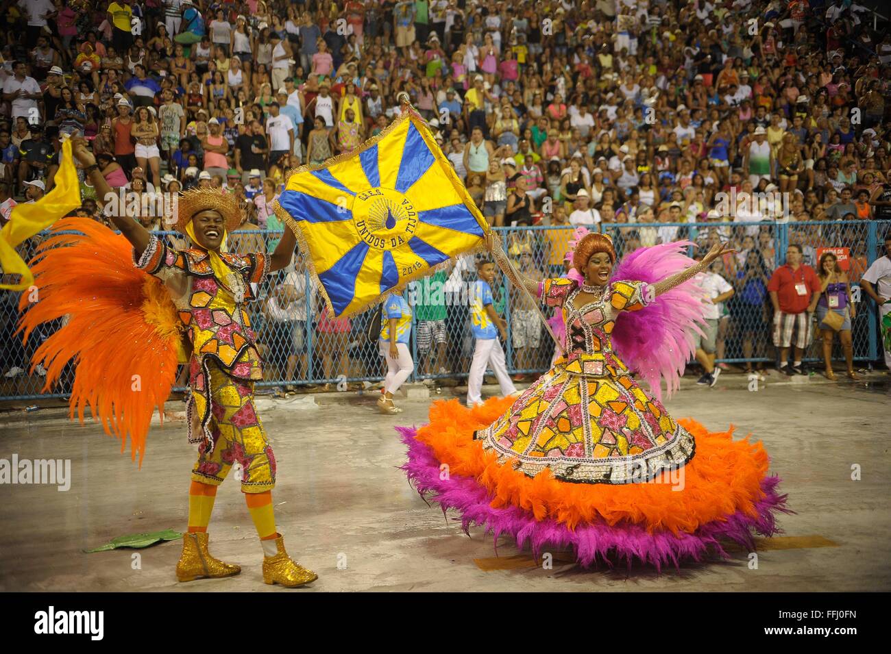 Samba Video Costumed samba dancers perform in the Sambadrome during the parade of ...