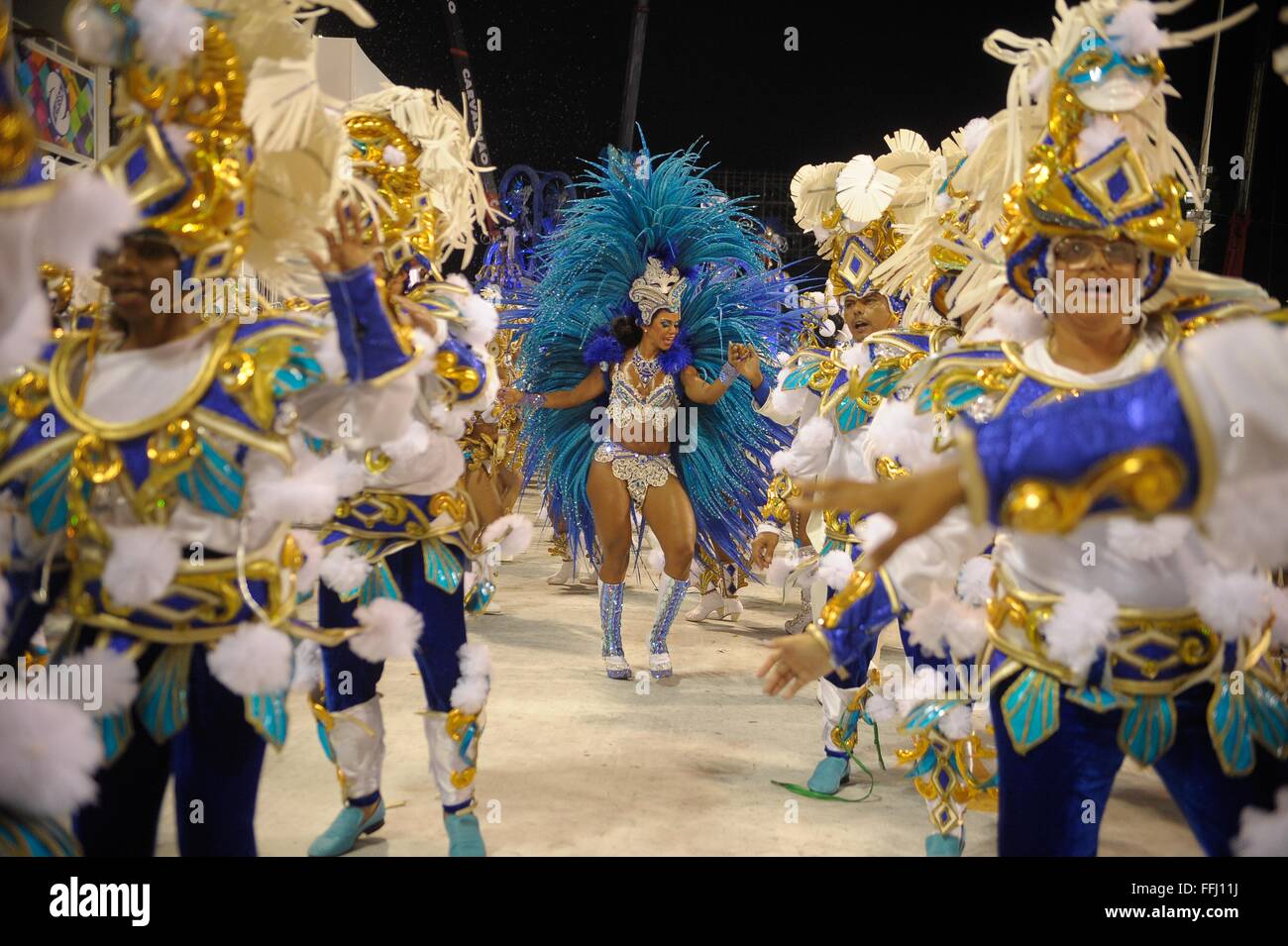 Samba Video Costumed samba dancers perform in the Sambadrome during the parade of ...