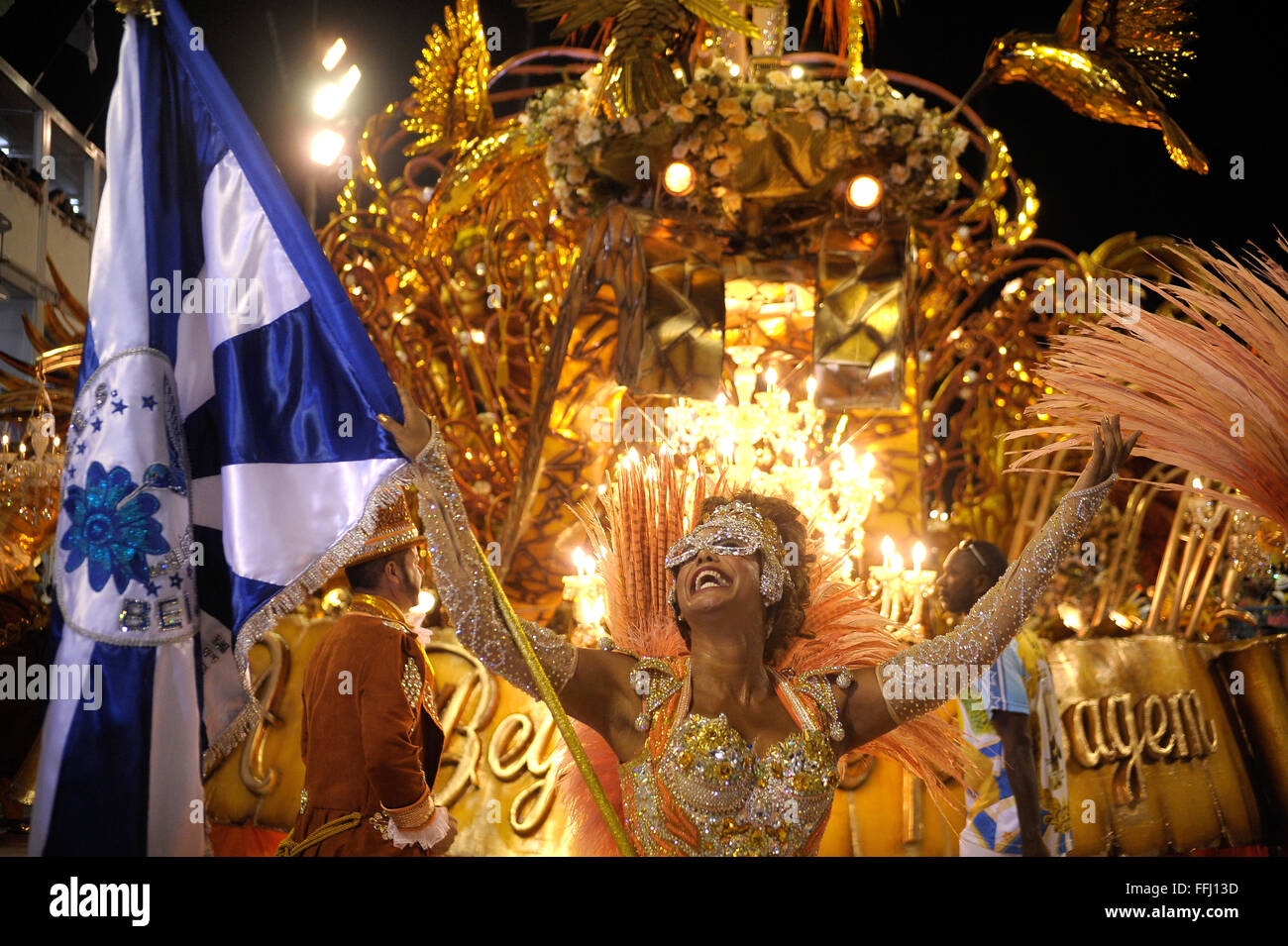 Samba school dancers perform during the Carnival Access Group