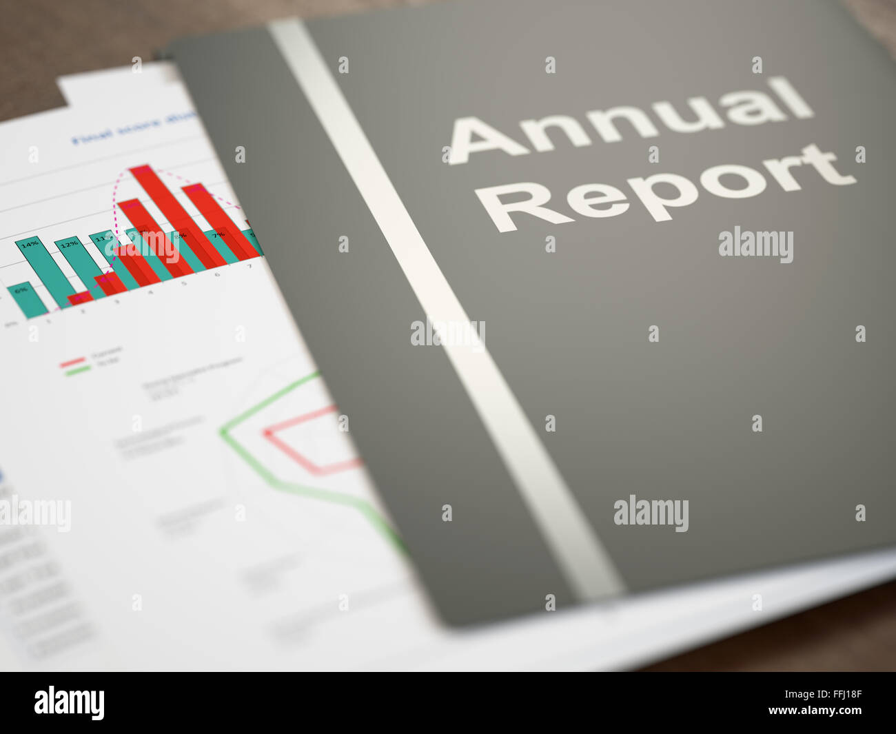 Black annual report folder with graphs and charts close-up Stock Photo ...