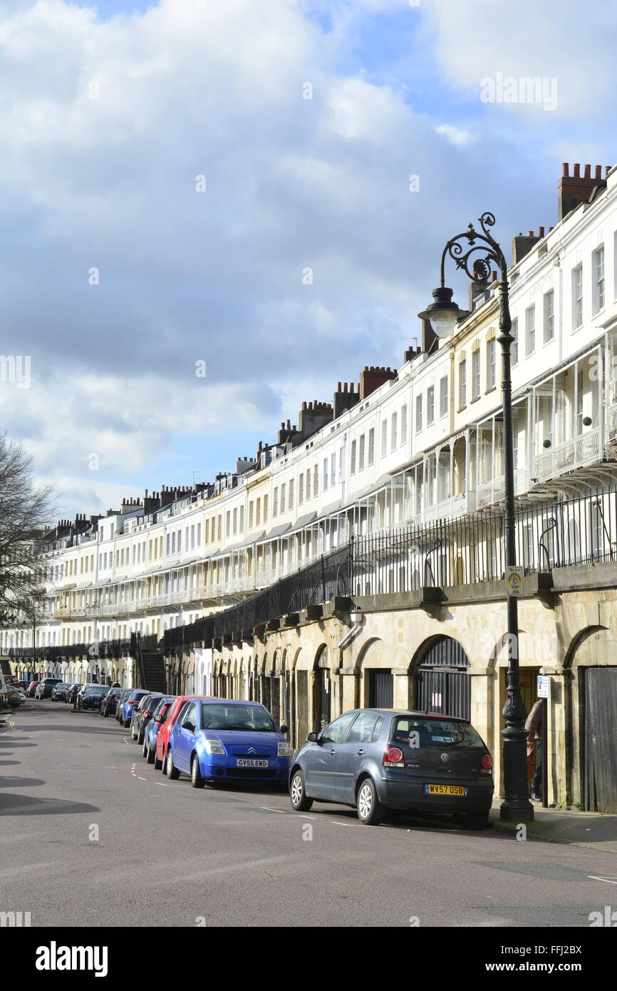 Royal York Crescent Clifton in Bristol. It over looks the docks of the