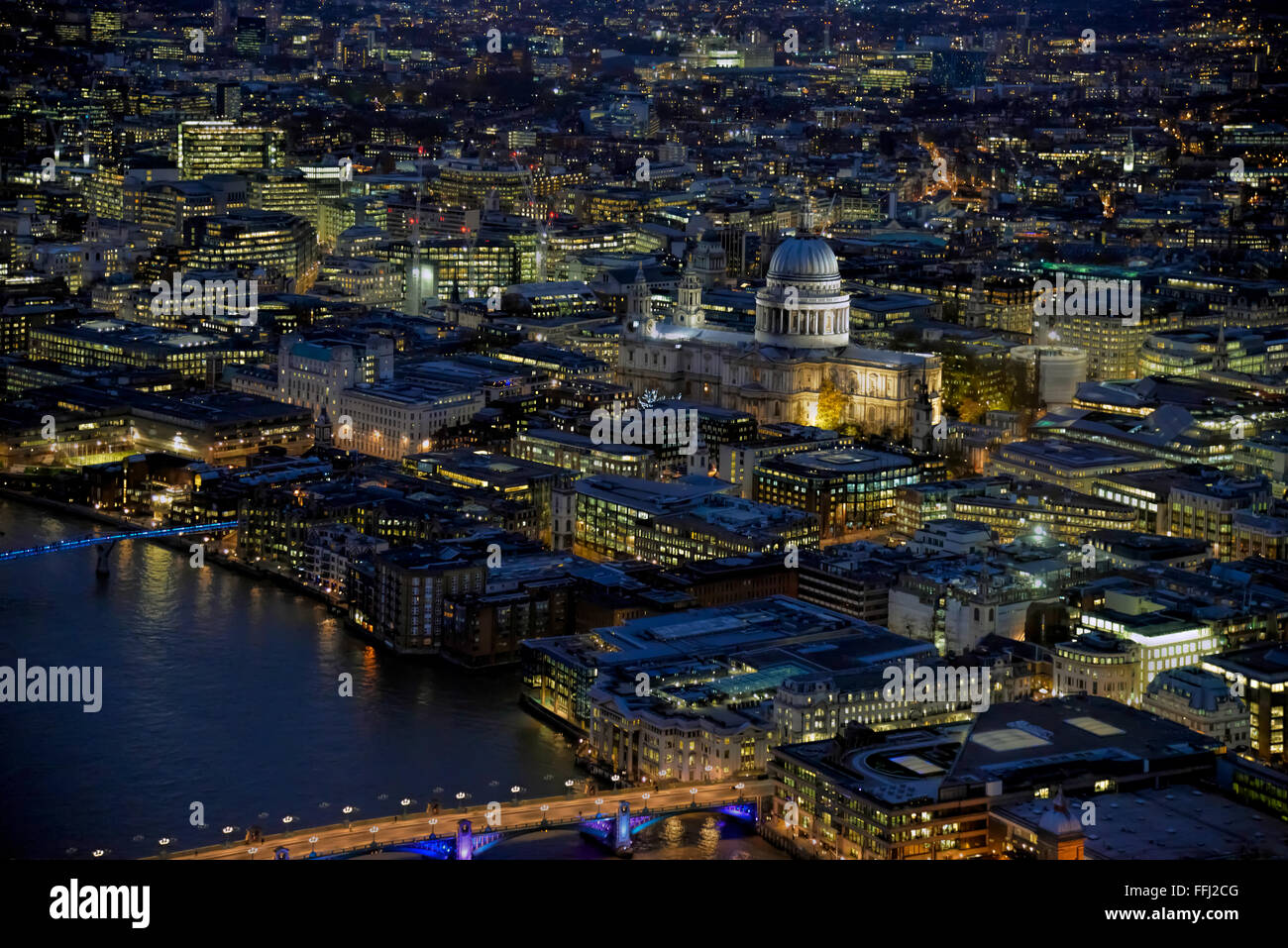 Aerial view london dusk hi-res stock photography and images - Alamy