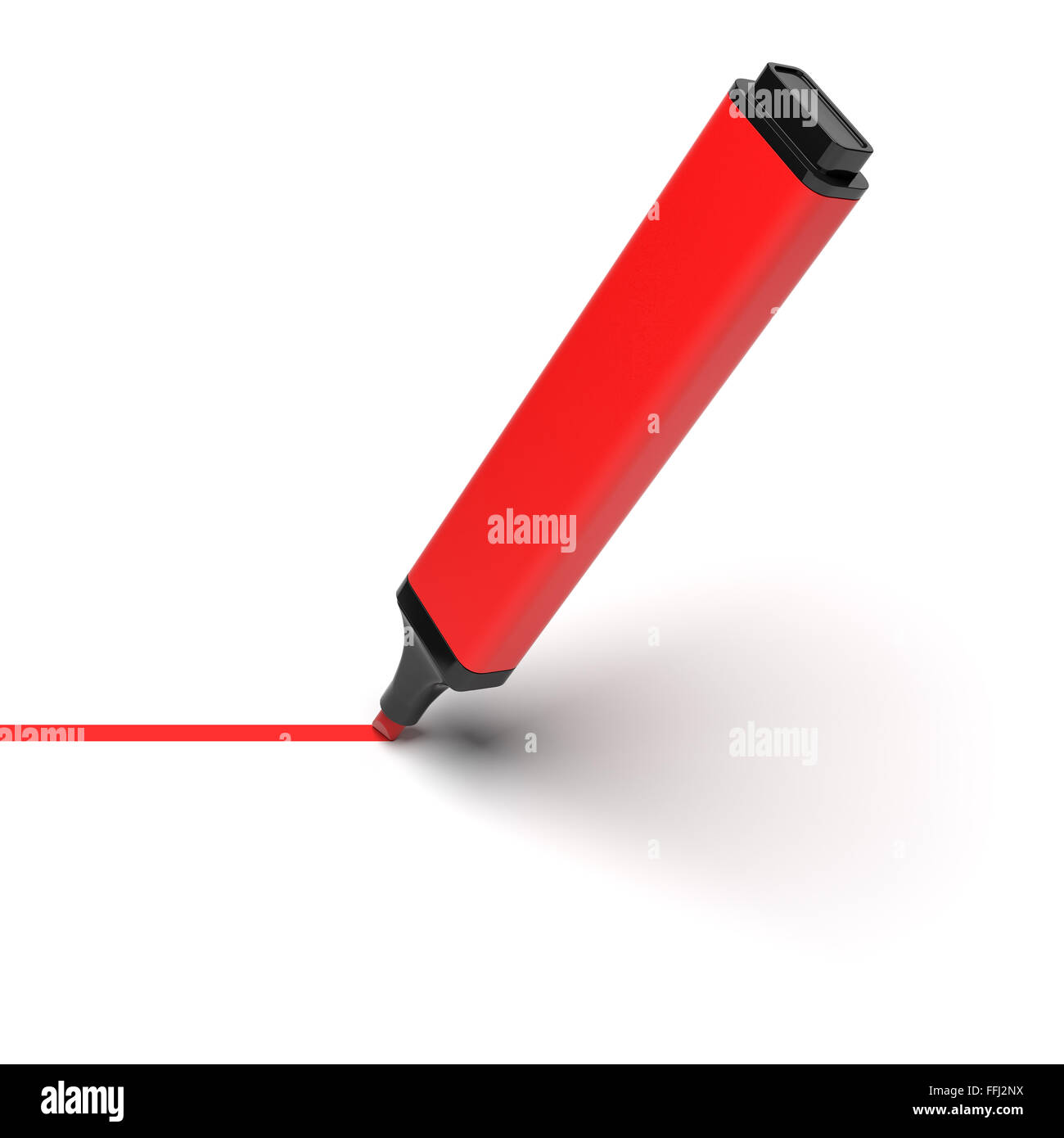 Red highlighter pen Stock Photo - Alamy