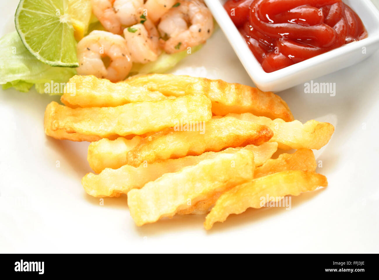 Side Dish of Fries with Catsup Stock Photo Alamy