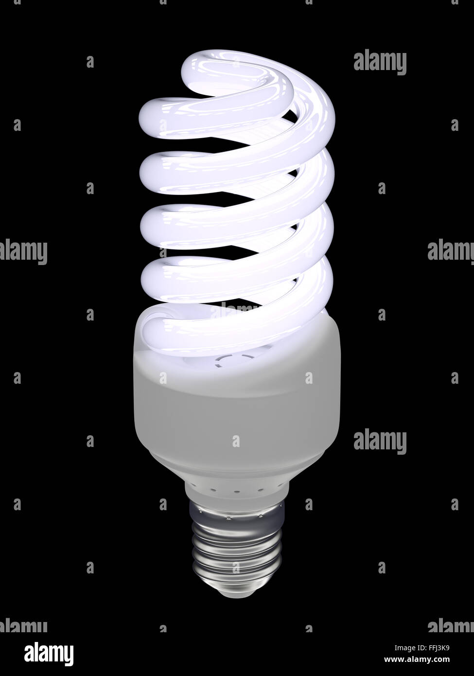Energy saving light bulb isolated on black Stock Photo - Alamy