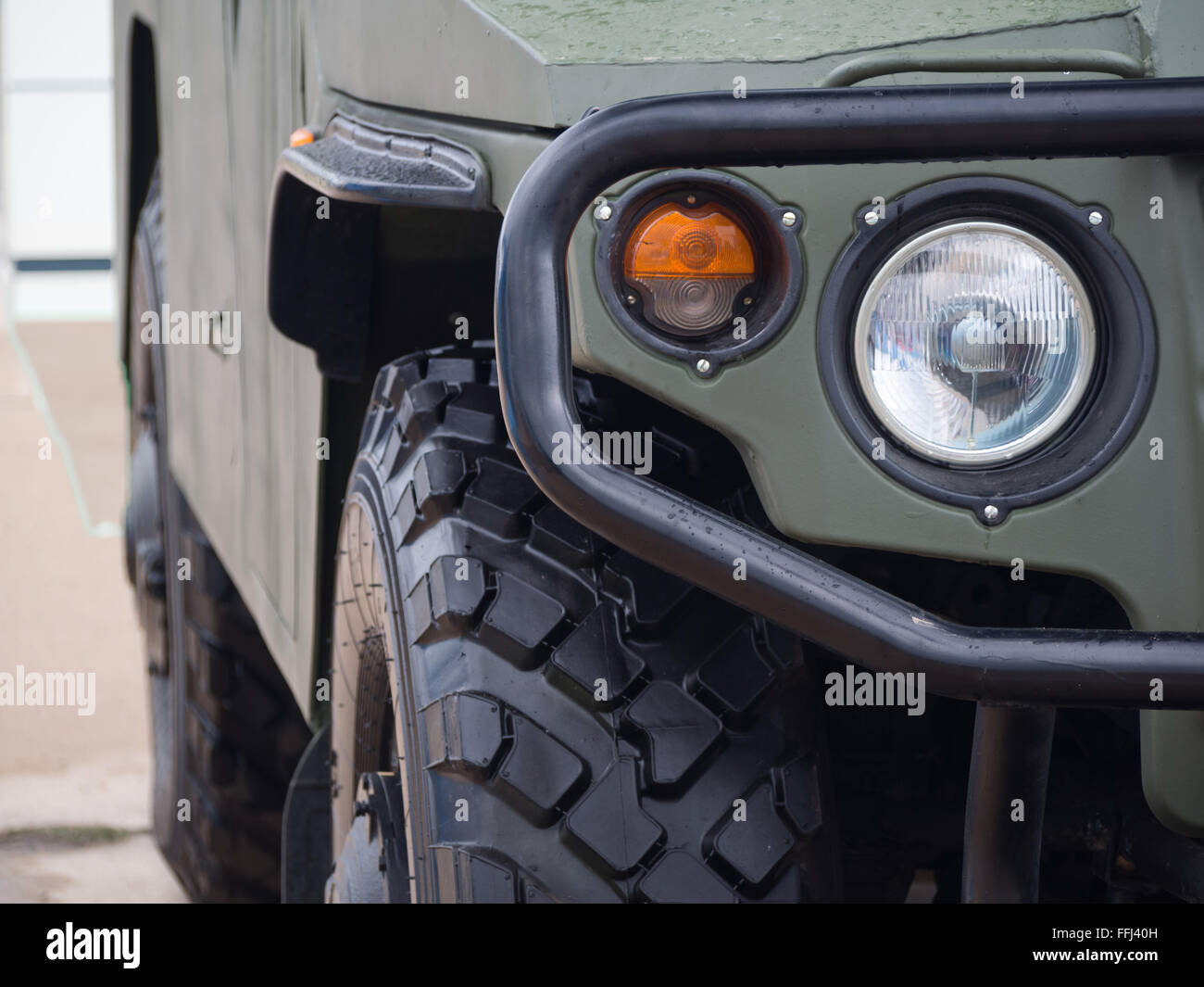 Armored vehicle close up shot Stock Photo