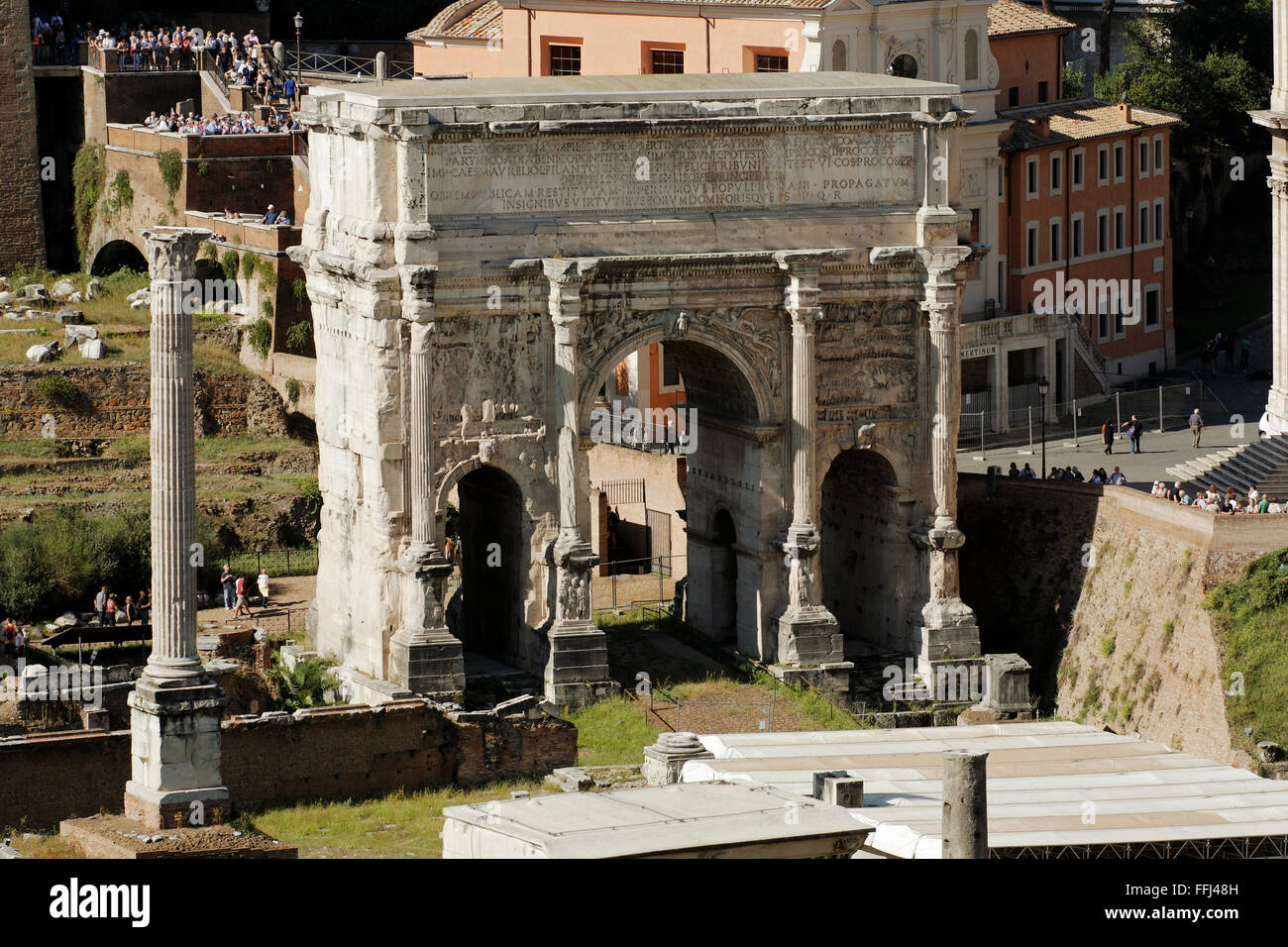 Septimius Severus Arch, Roman Forum, Rome, Lazio, Italy Stock Photo