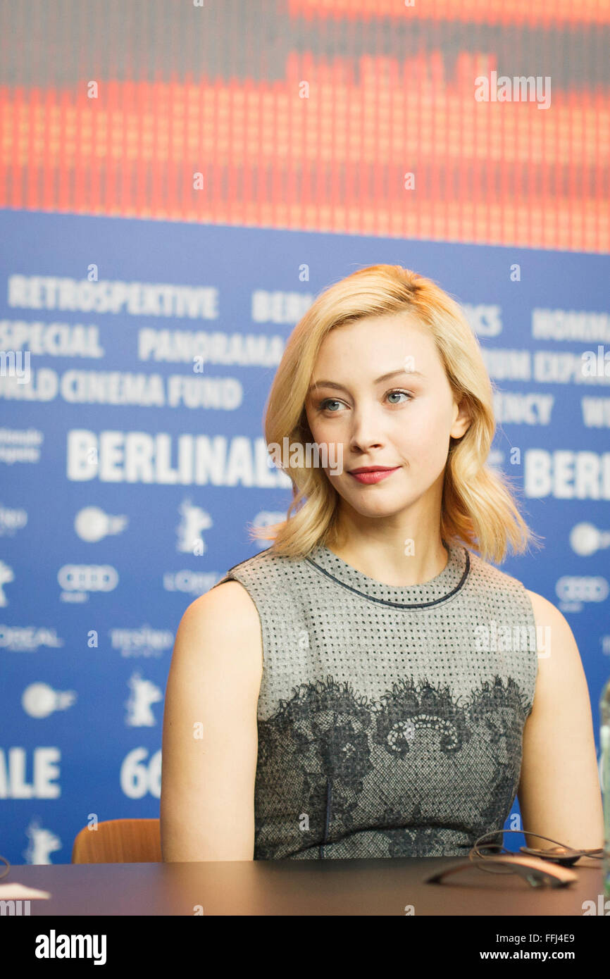 Berlin, Germany. 14th February, 2016. Actress Sarah Gadon attends the 'Indignation' photo call during the 66th Berlinale International Film Festival Berlin Credit:  Odeta Catana/Alamy Live News Stock Photo