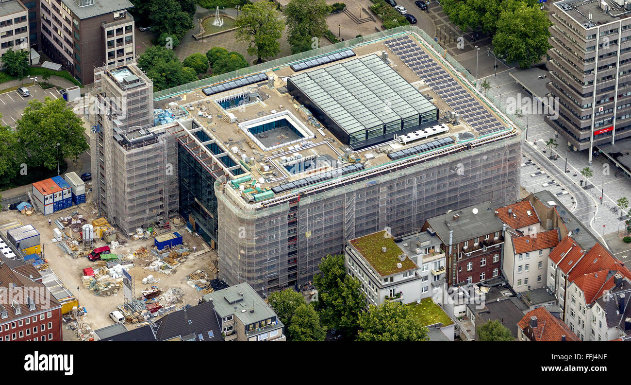 Aerial view, Hans-Sachs-House, City Hall, Gelsenkirchen, Ruhr area, North Rhine-Westphalia, Germany, Europe, Aerial view, Stock Photo