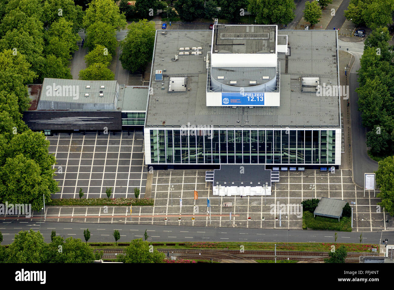 Aerial view, musical theater Gelsenkirchen, Gelsenkirchen, Ruhr area, North Rhine-Westphalia, Germany, Europe, Aerial view, Stock Photo