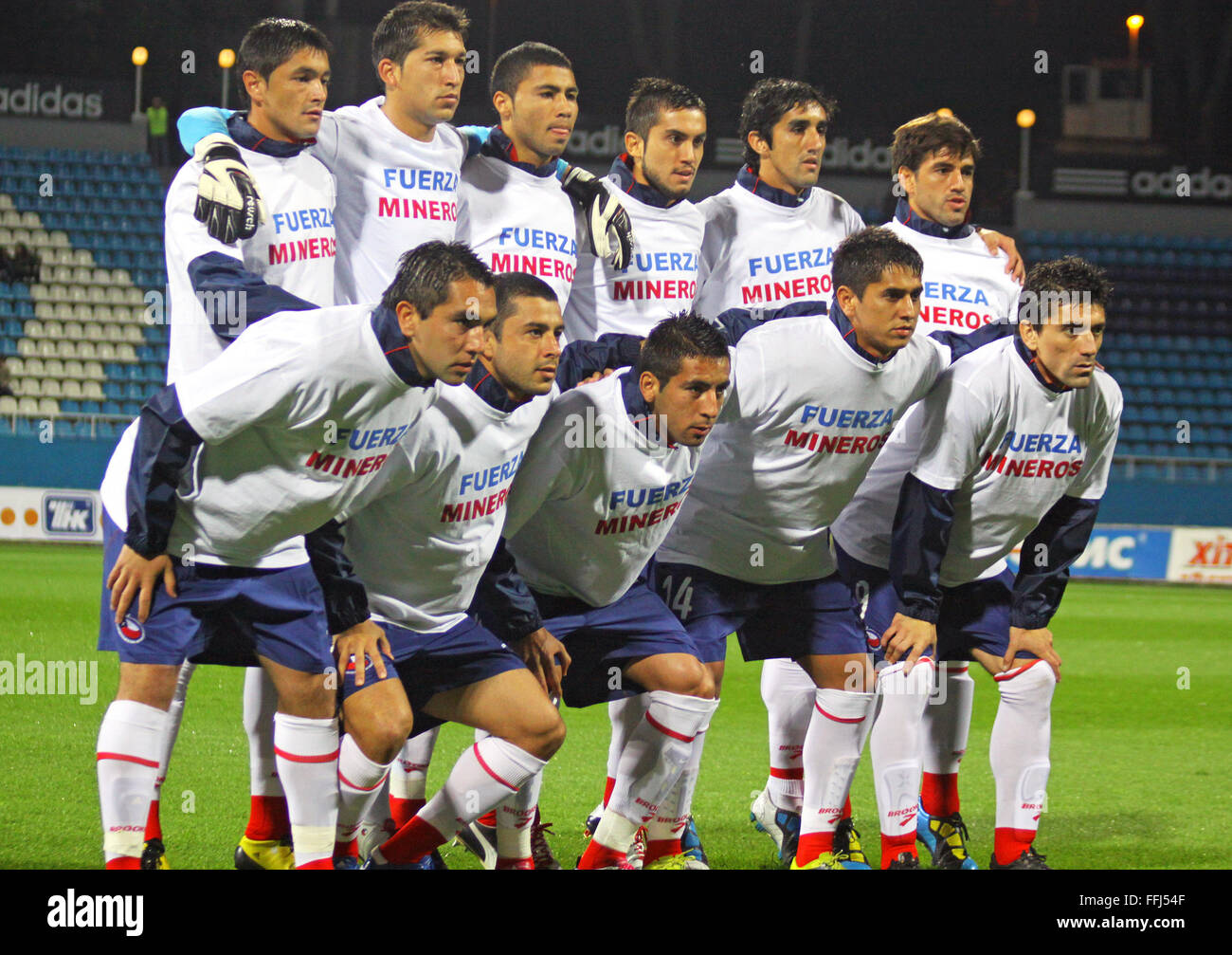 Chile national football team pose for a group photo before friendly game against Ukraine Stock Photo