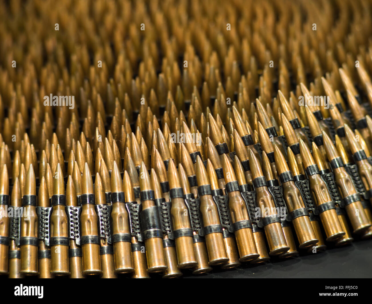 7.62mm training bullets in machinegun belt Stock Photo Alamy