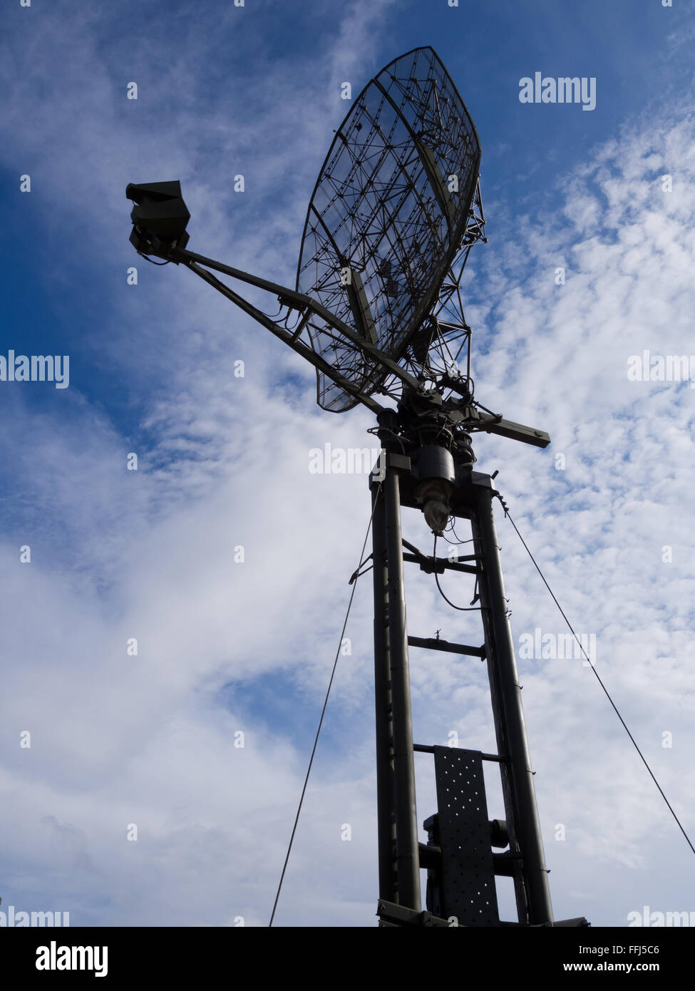 Air-defense radar against blue sky Stock Photo - Alamy