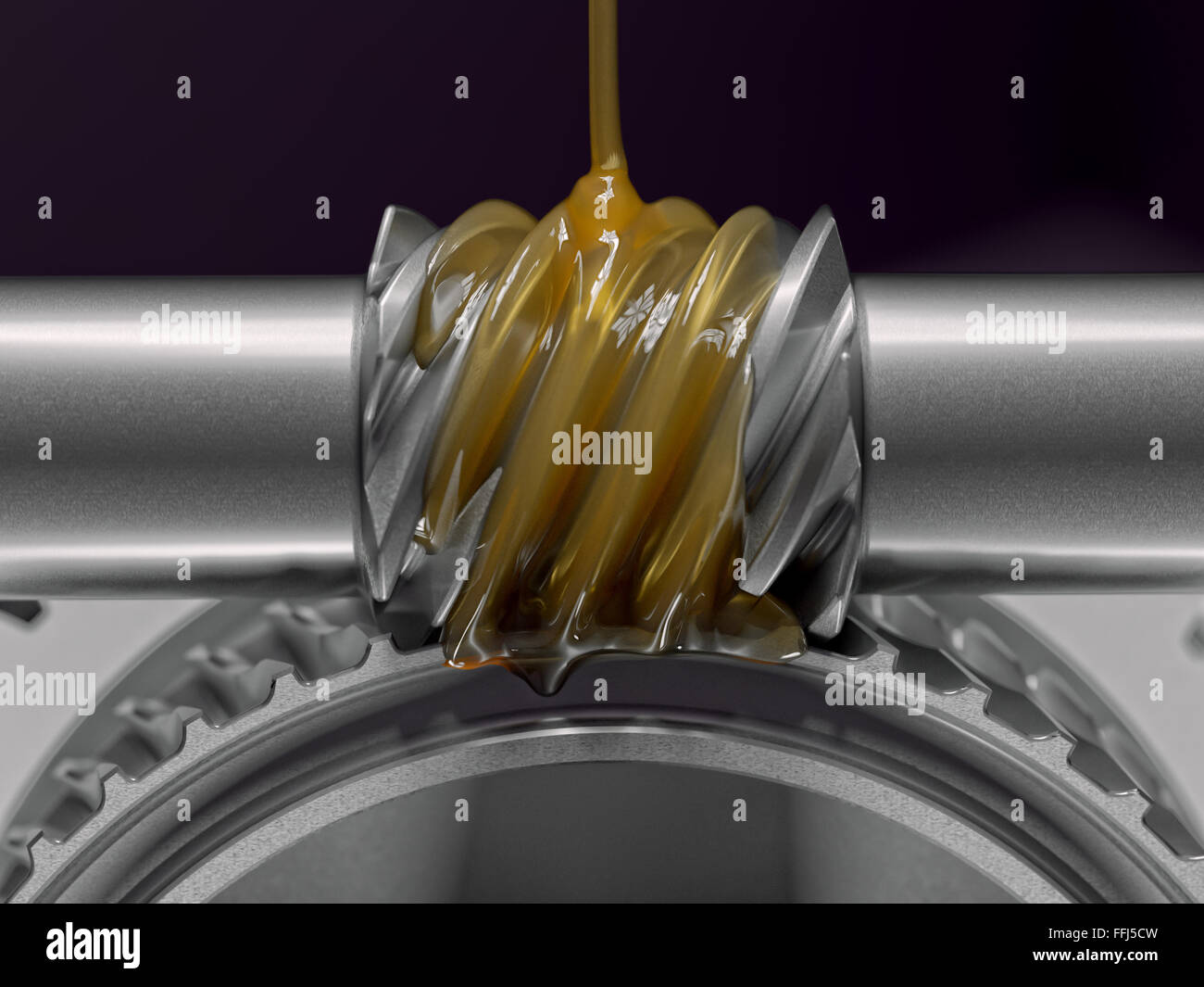 Oiling of worm gear concept Stock Photo Alamy