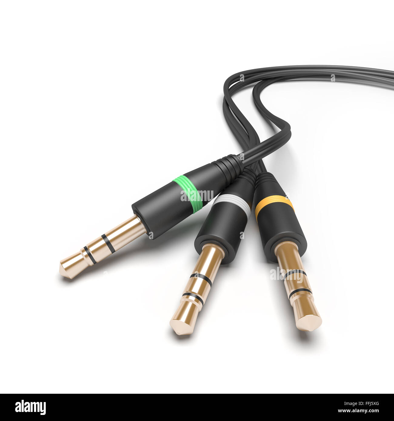 Multichannel audio jacks on white background Stock Photo Alamy