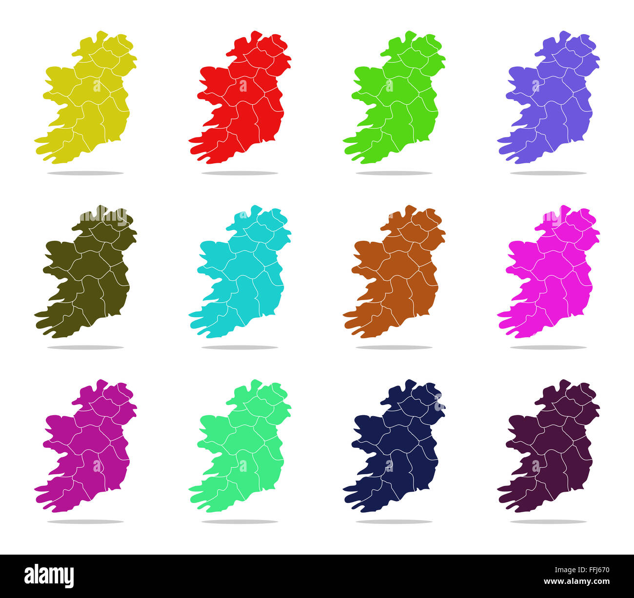 Ireland map with regions Stock Photo Alamy