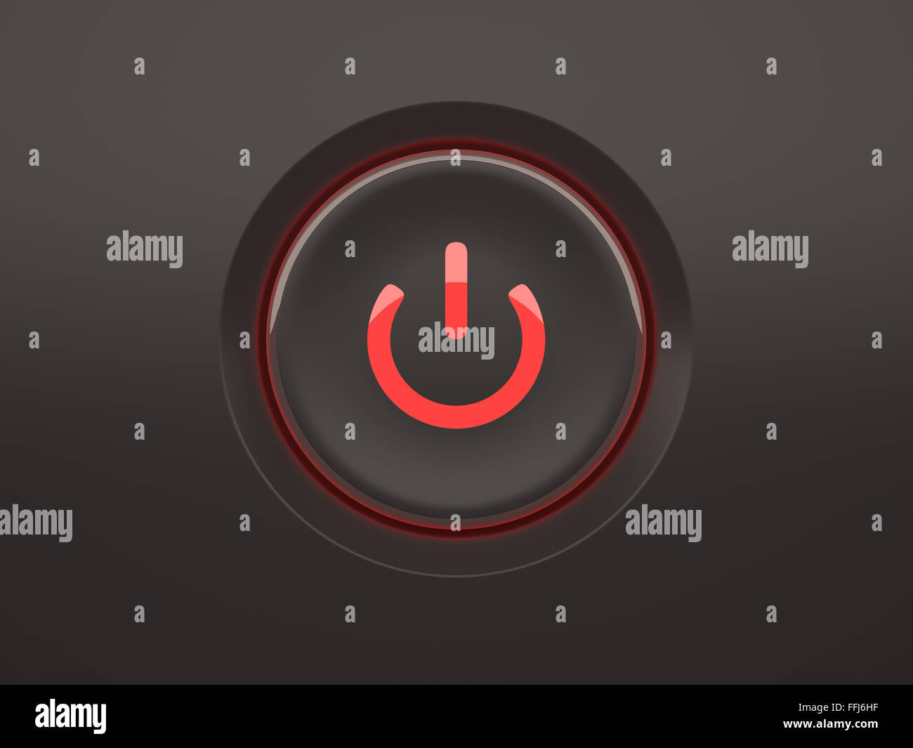 Illuminated On - Off button close up Stock Photo - Alamy