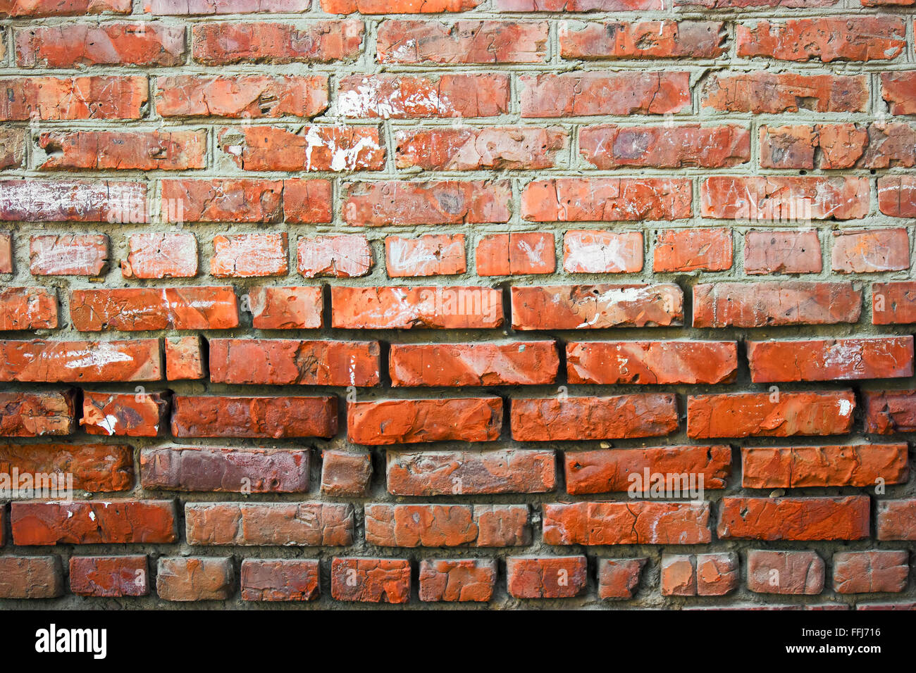 Old brick wall half weathered Stock Photo Alamy