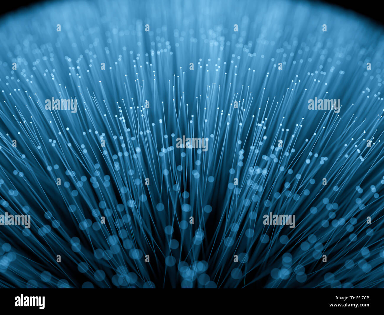 Abstract fiber optics with selective focus, high detailed 3d render ...