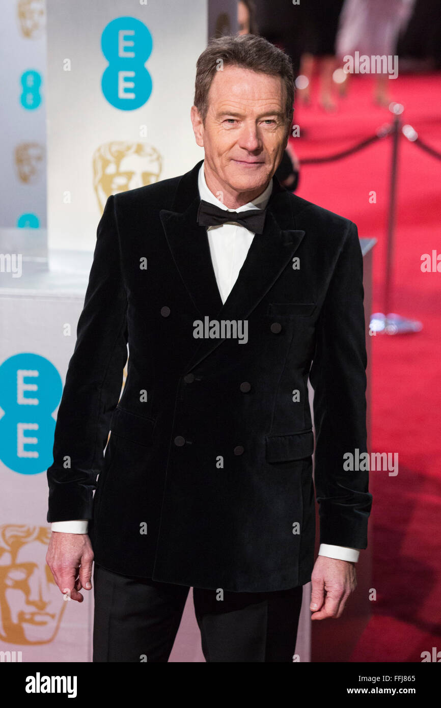 London, UK. 14 February 2016. Actor Bryan Cranston. Red carpet arrivals for the 69th EE British Academy Film Awards, BAFTAs, at the Royal Opera House. Credit:  Vibrant Pictures/Alamy Live News Stock Photo