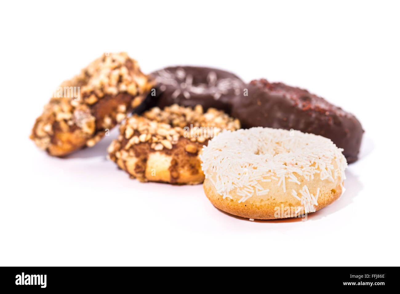Donuts isolated on white background Stock Photo - Alamy
