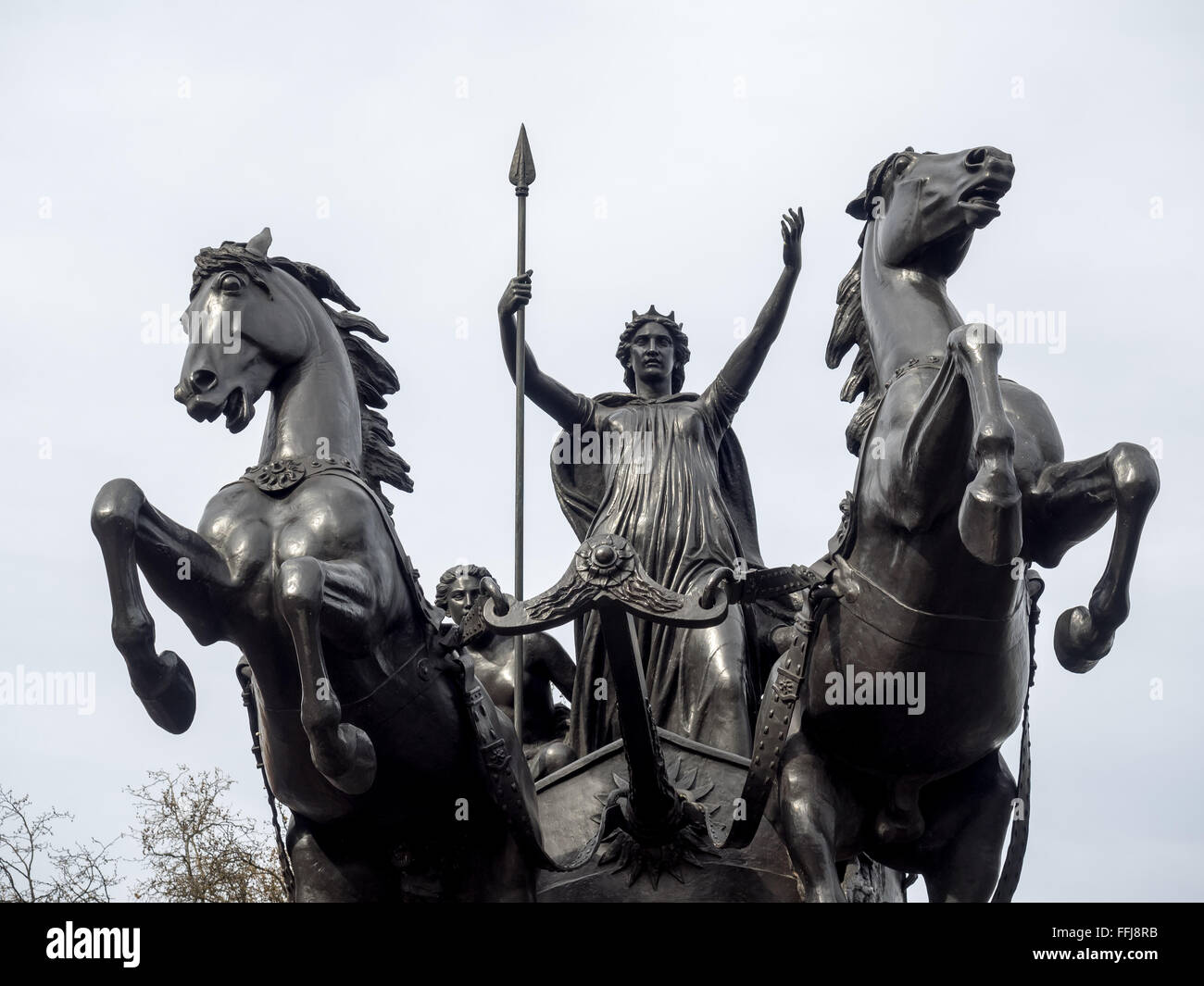 Statue Boudicca Westminster Bridge London High Resolution Stock