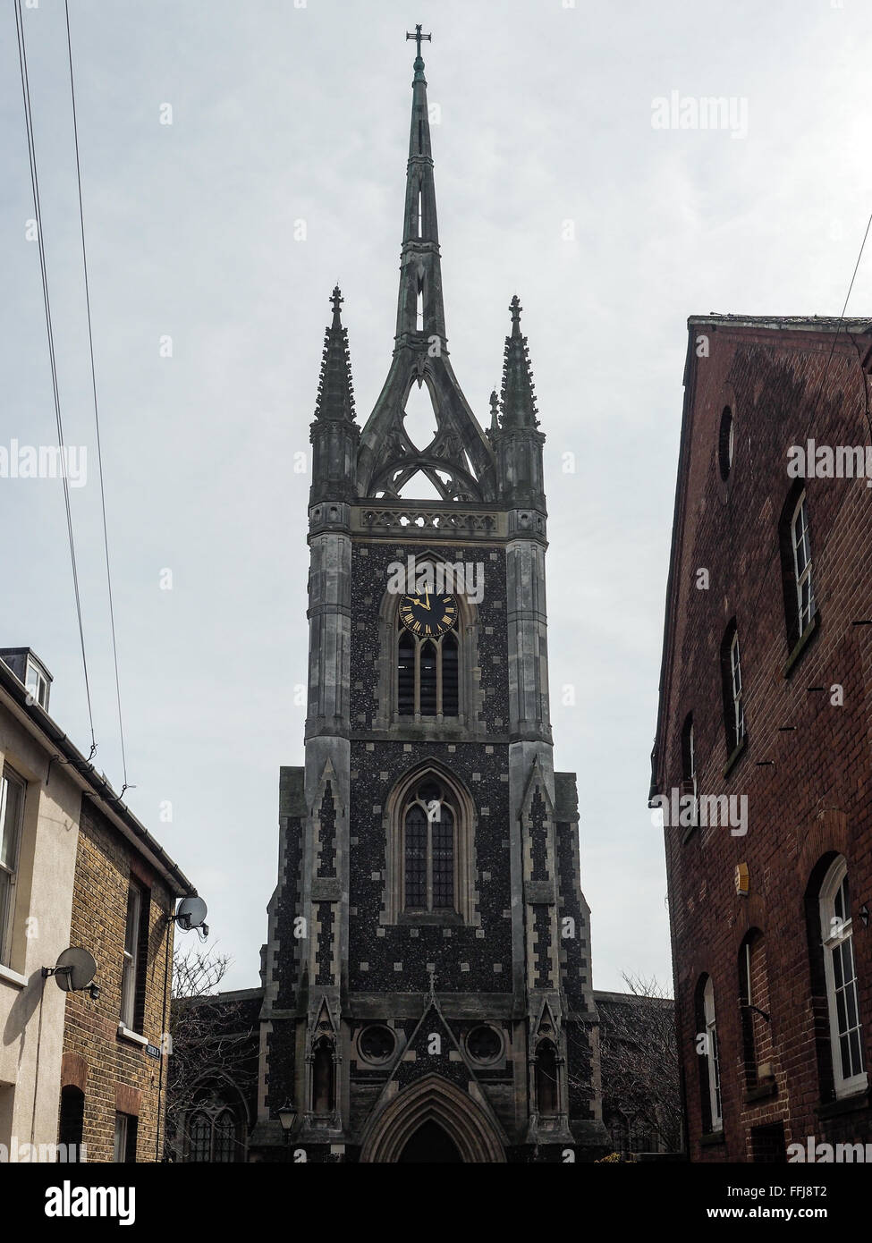 View of St Mary of Charity Church in Faversham Stock Photo