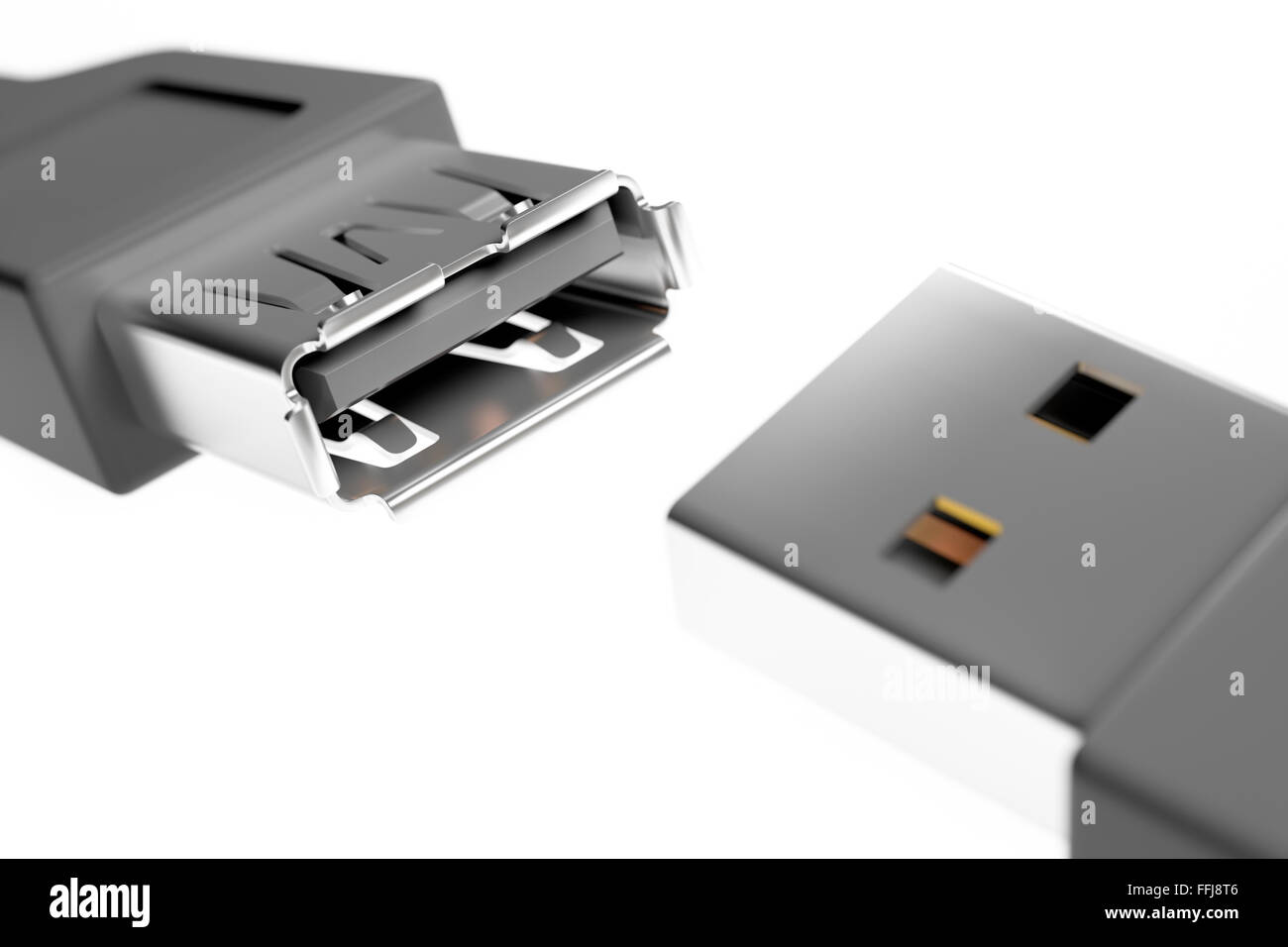 USB Connectors on white background Stock Photo - Alamy