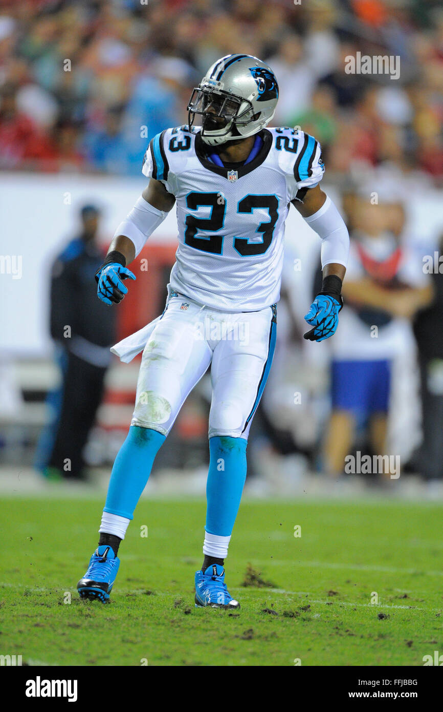Tampa, FL, USA. 24th Oct, 2013. Carolina Panthers cornerback Melvin White  (23) during an NFL game against Tampa Bay Buccaneers at Raymond James  Stadium on Oct. 24, 2013 in Tampa, Florida. Carolina