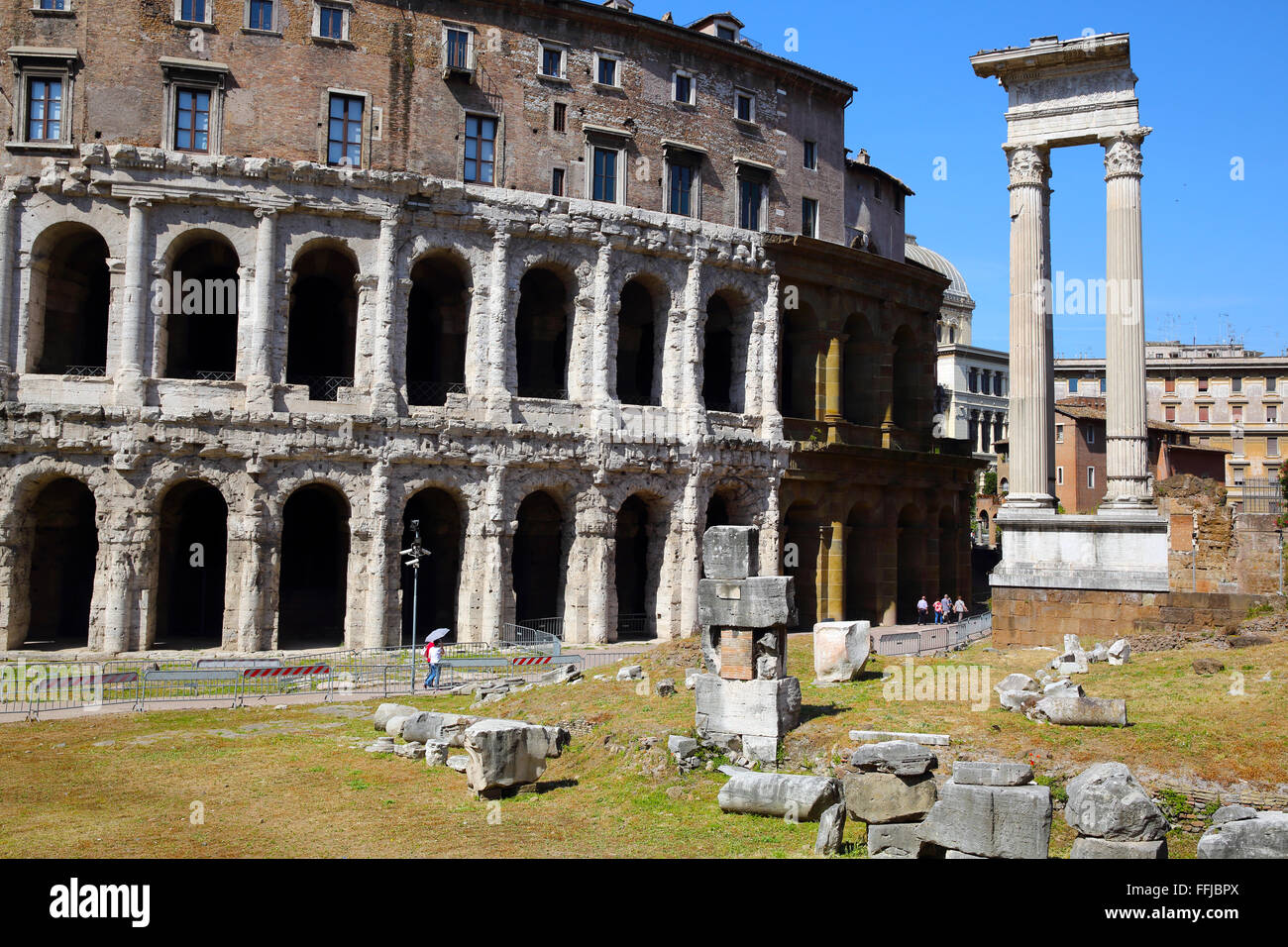 The Theatre of Marcellus in Rome. Stock Photo