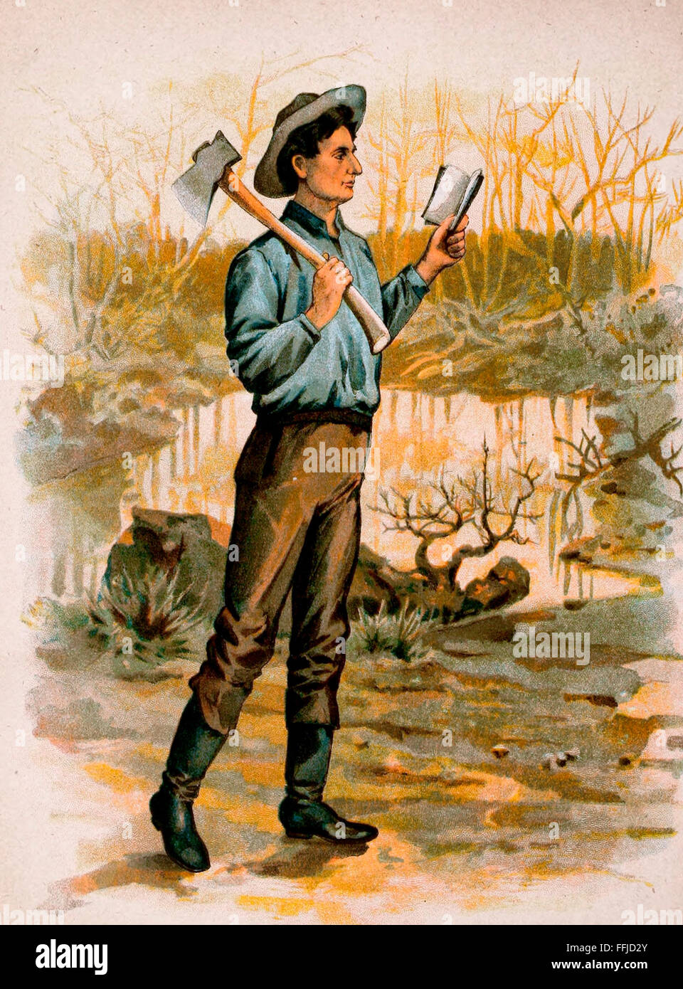 Abraham Lincoln - The Rail Splitter. President Lincoln as a young man Stock Photo