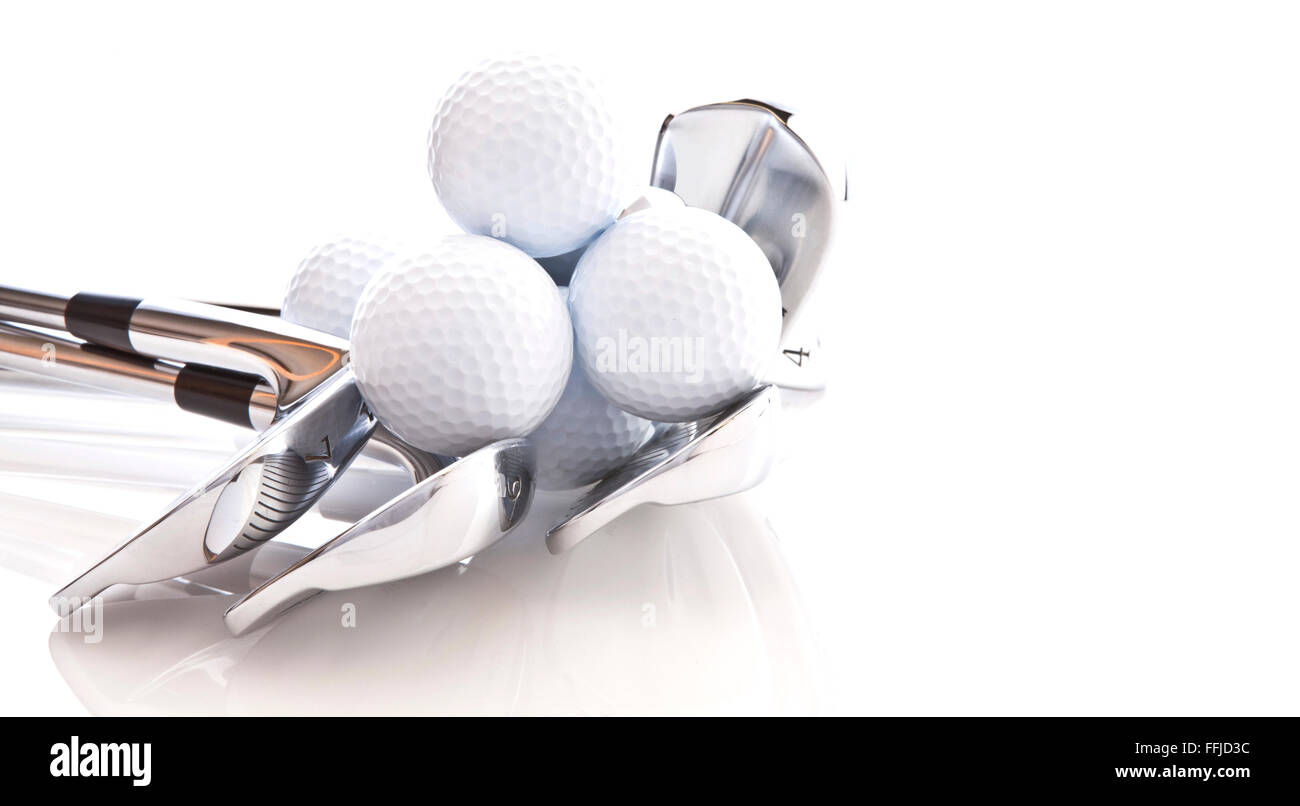 Golf Clubs and Balls Stock Photo