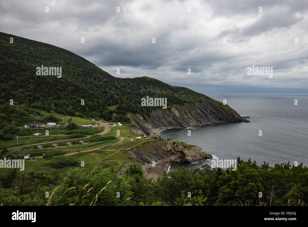 Camping Grounds at Meat Cove, Nova Scotia Stock Photo Alamy
