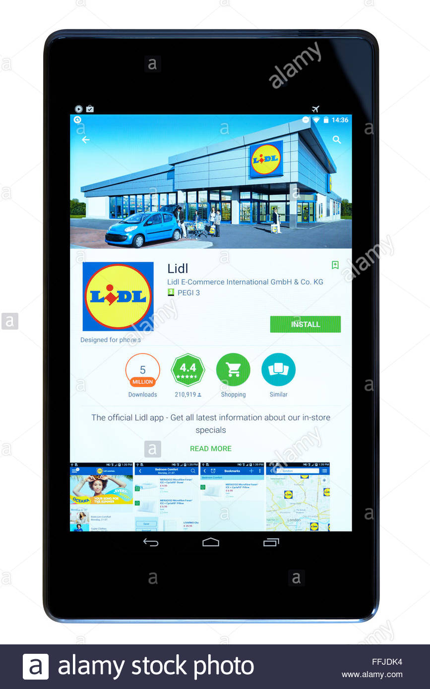 Lidl Online Store App On An Android Tablet Pc Dorset England Uk Stock Photo Alamy