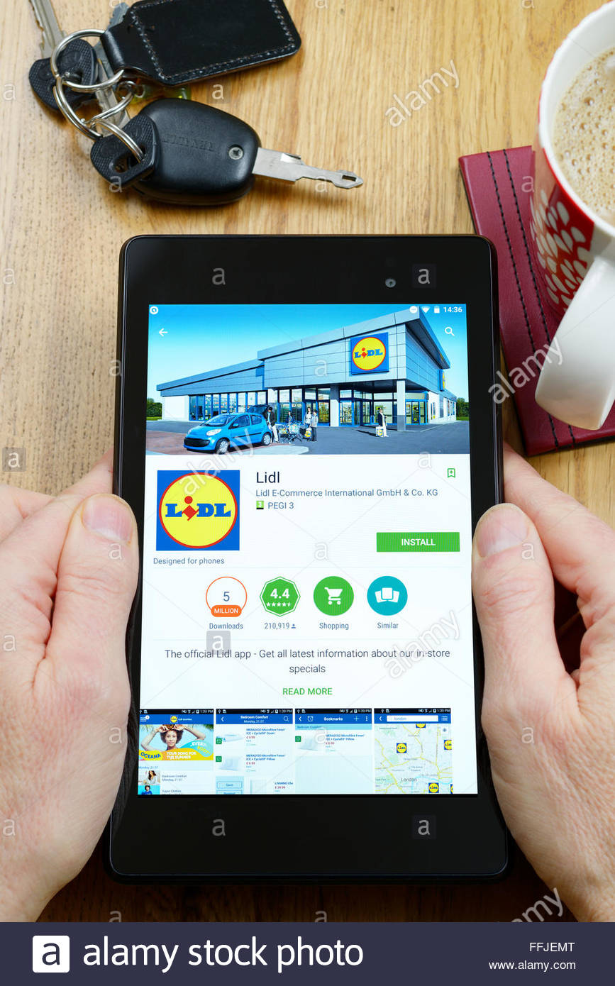 Lidl Online Store App On An Android Tablet Pc Dorset England Uk Stock Photo Alamy