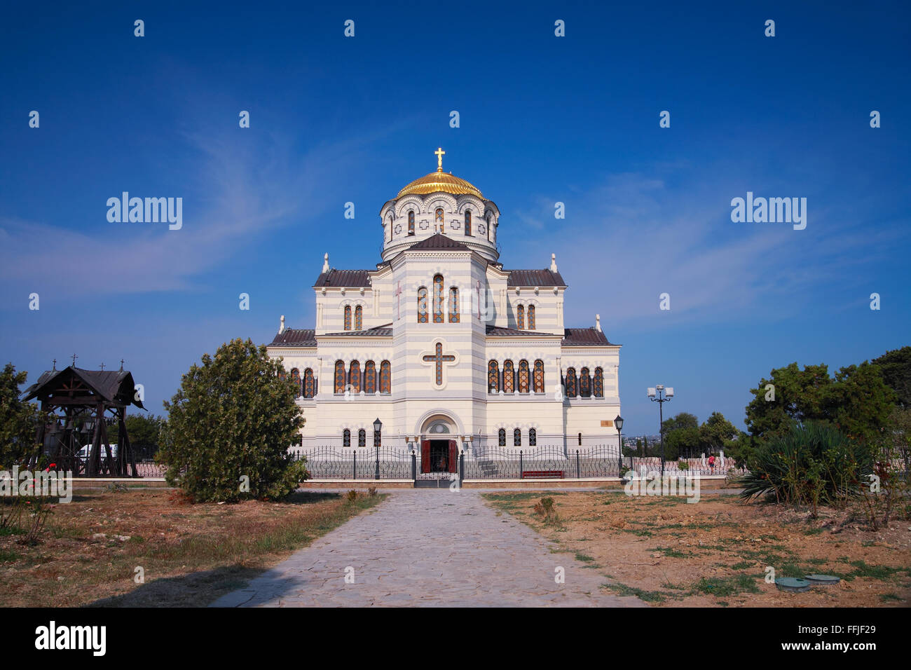 St. Vladimir's Cathedral in the territory ancient Chersonese in Crimea Stock Photo
