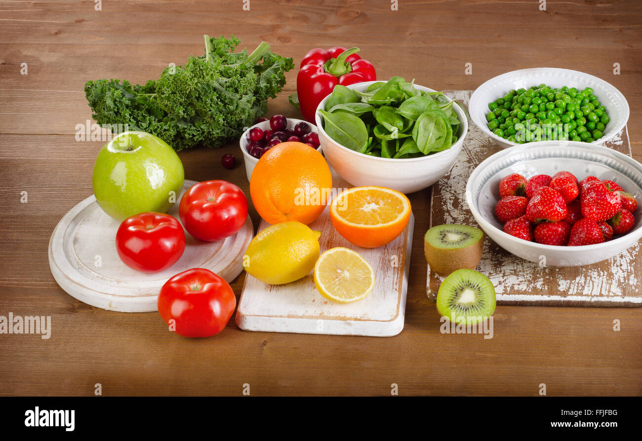 Foods High in Vitamin C. Healthy eating. Stock Photo