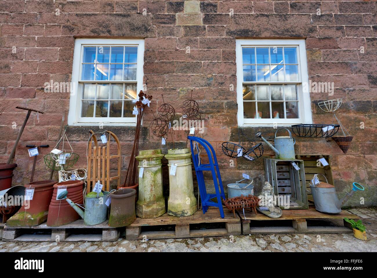 Antiques for sale Cromford Mill Derbyshire England UK Stock Photo Alamy