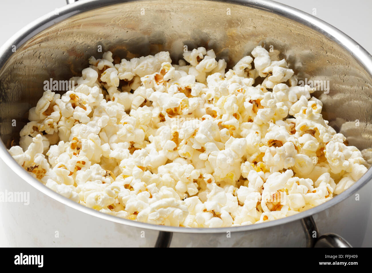 Popcorn in pan Stock Photo