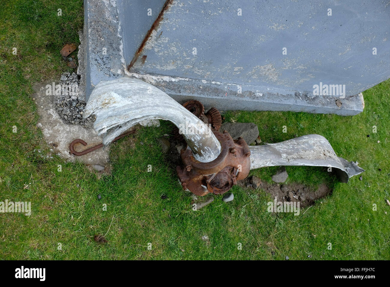 sunderland propellor twisted on hirta st kilda Stock Photo