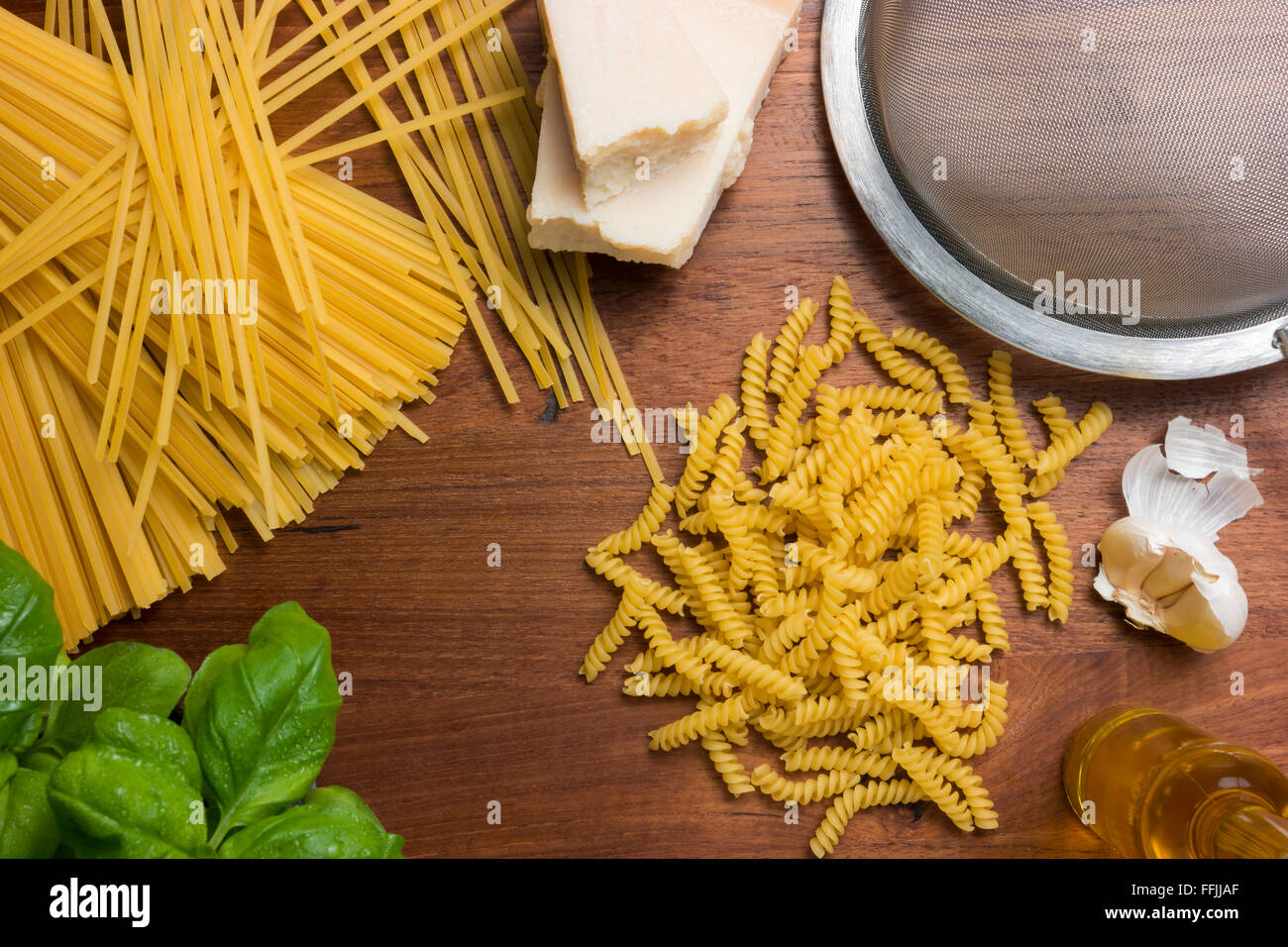 italian food different kinds of pasta including spaghetti parmesan ...