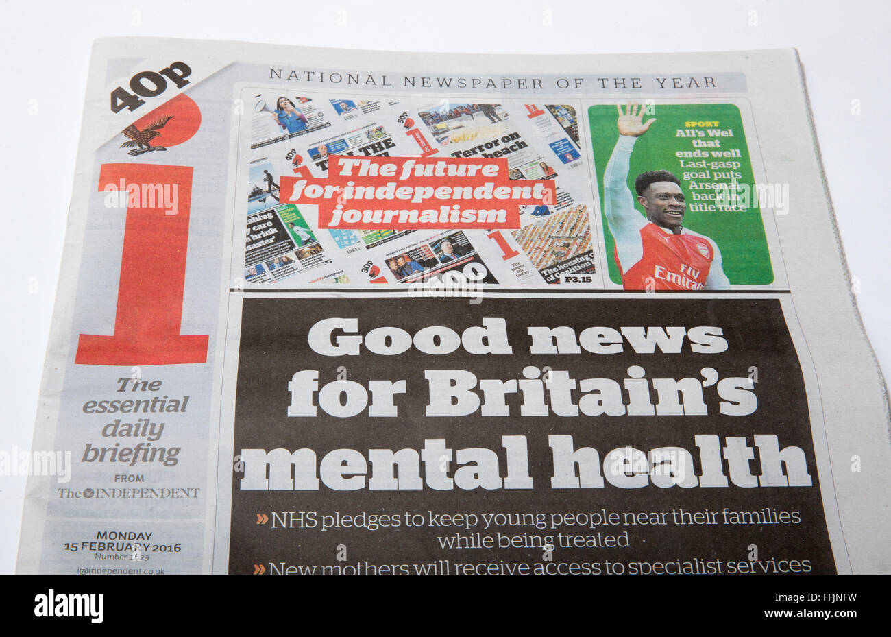 The i Newspaper,a concise version of its sister broadsheet,The Independent.The i Newspaper is making a profit. Stock Photo