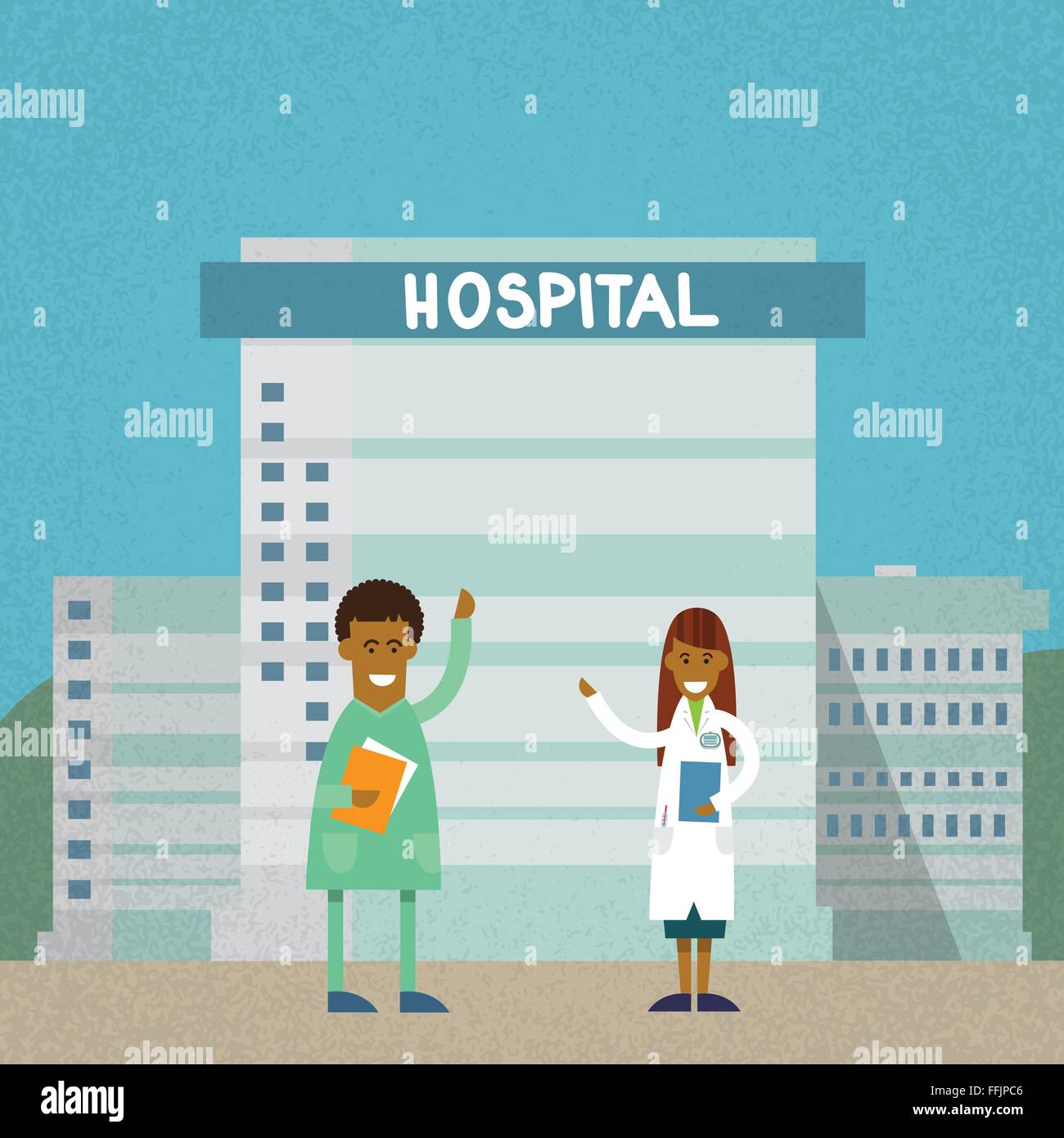 Medical Doctors Hospital Building Flat Stock Vector Image & Art - Alamy
